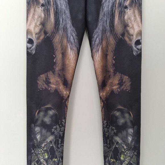 "Back to Nature Apparel" Leggings, Wild Horse, Unique Wearable Art! Medium - Picture 4 of 13